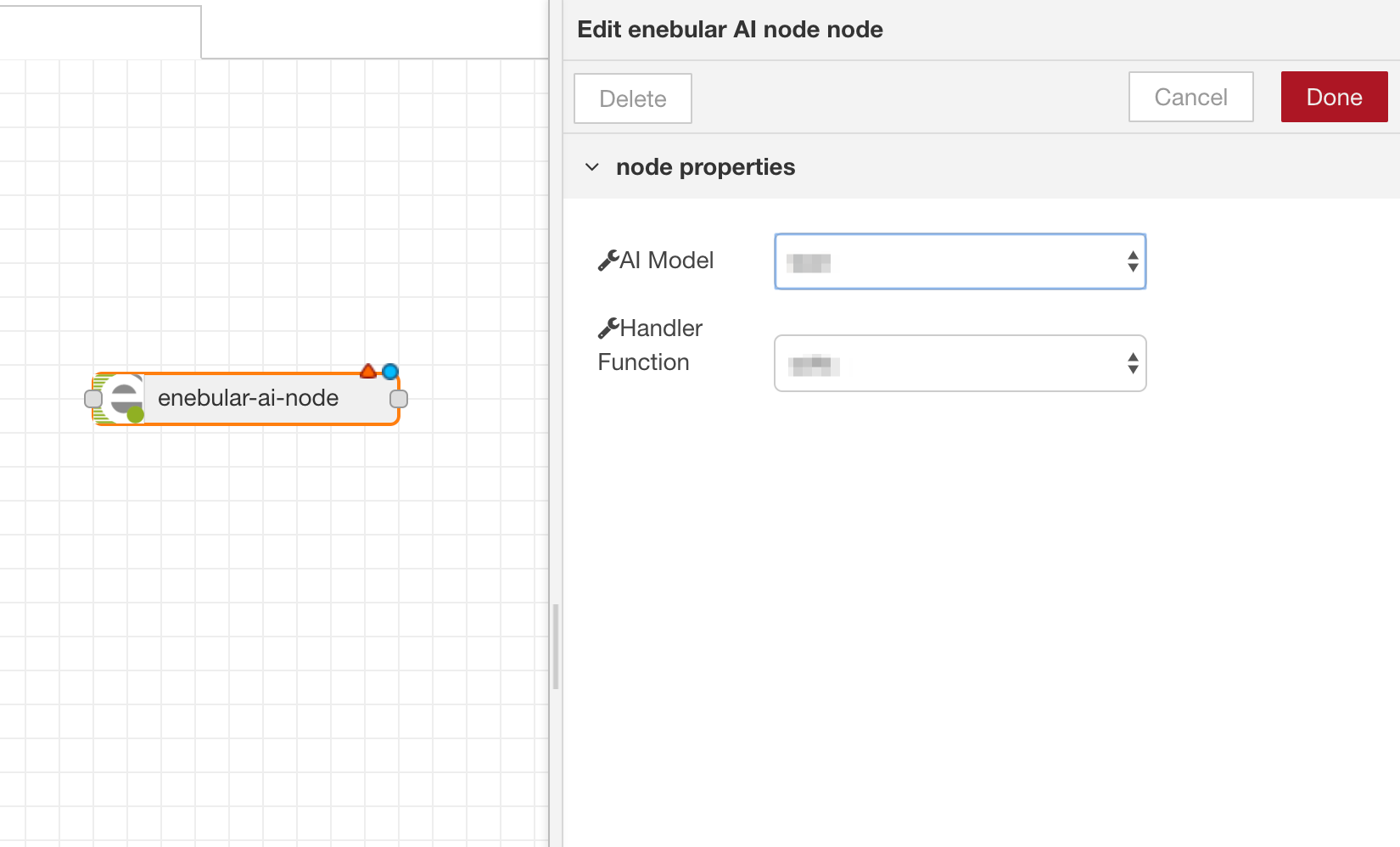 enebular AI Node properties