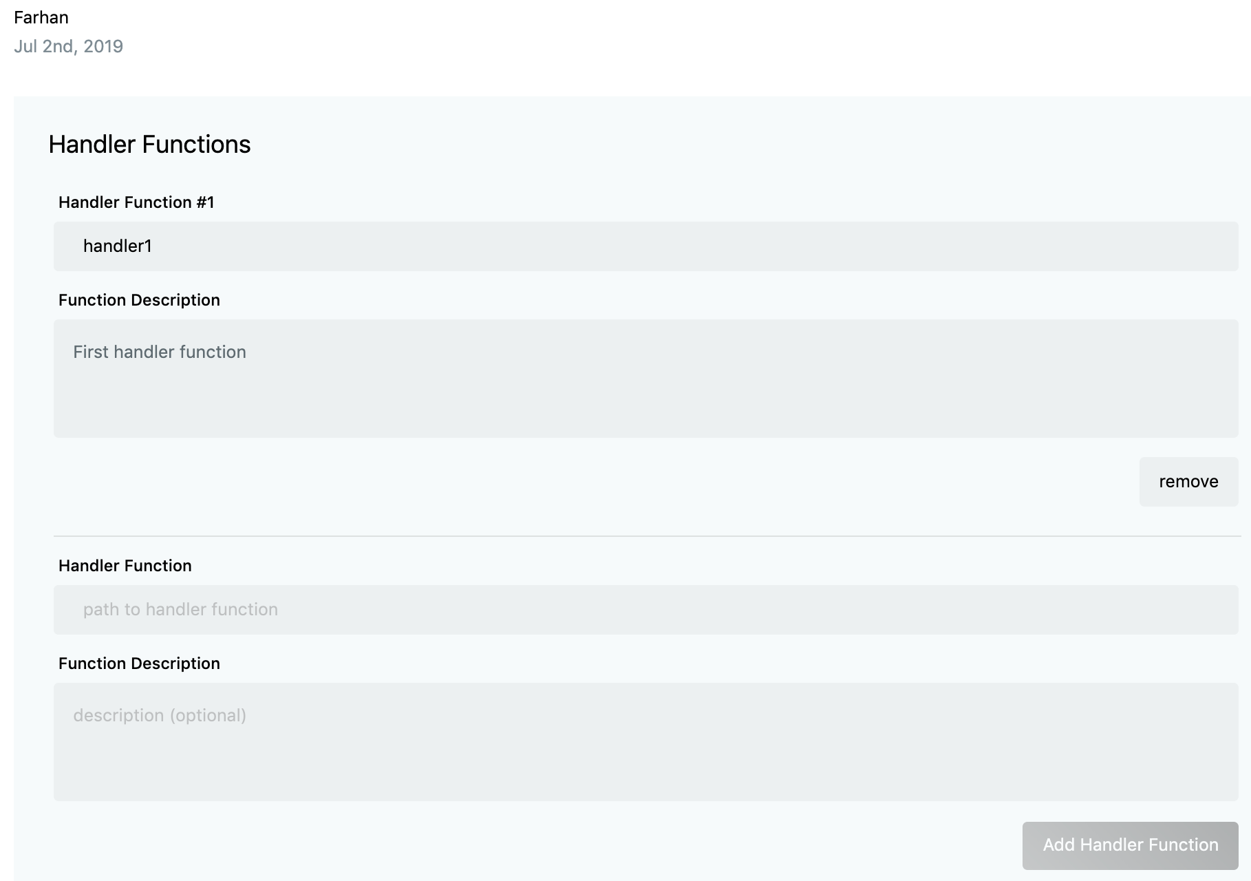 Multiple  handler info