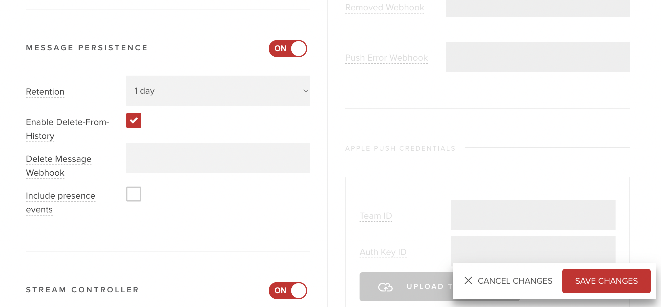 Setup-messagePersistence